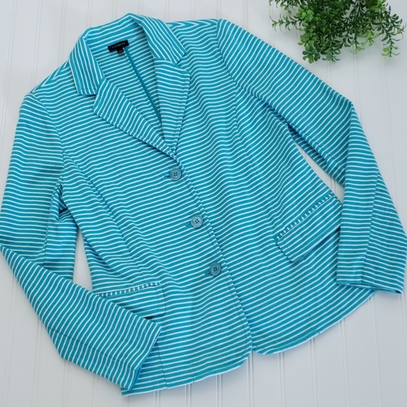 Talbots Jackets & Blazers - Talbots Blue Striped Lightweight Cotton Blazer